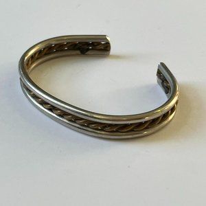 VTG Silver and Bronze Twisted Cuff Bracelet